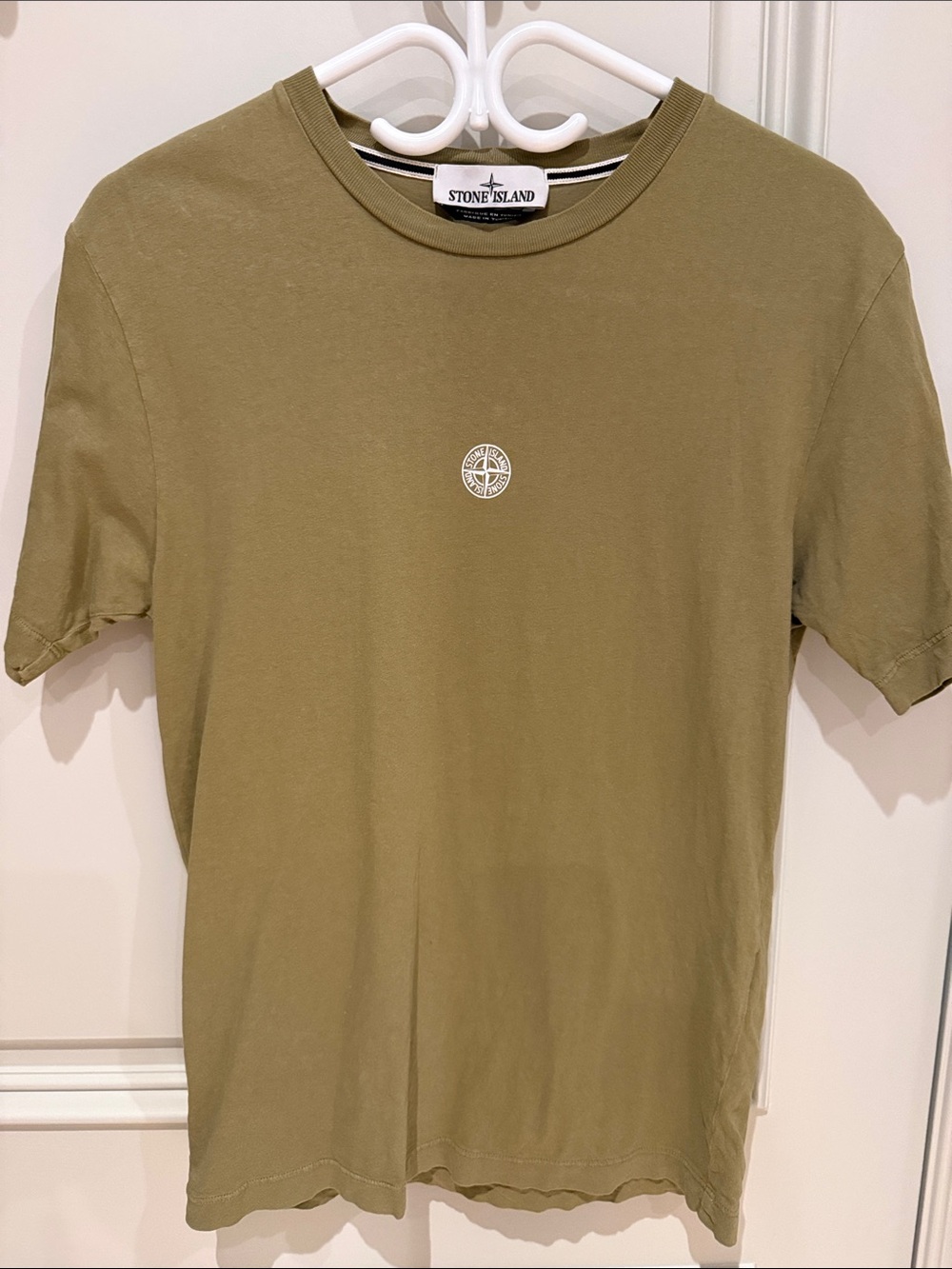 Stone Island Olive Compass Patch Short-Sleeve Tee